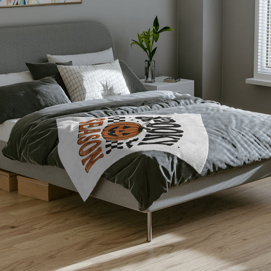 Halloween Jack-O'-Lantern Velveteen Throw