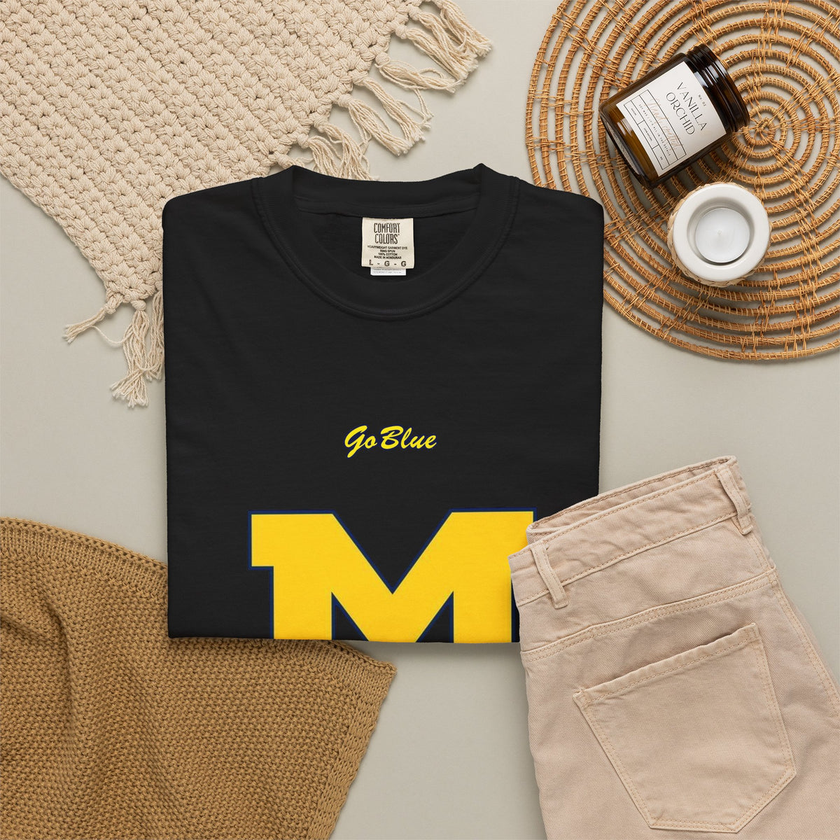 Go Blue M Block Letter T-Shirt | Collegiate Logo Tee