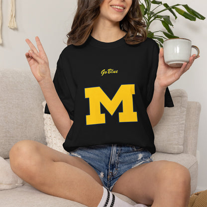 Go Blue M Block Letter T-Shirt | Collegiate Logo Tee