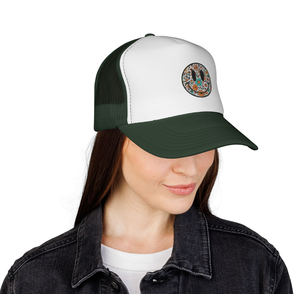 Floral Cactus Patch Trucker Cap | Southwestern Desert Flower Design