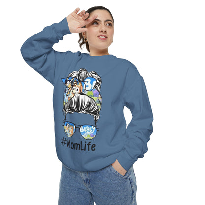 #MomLife Messy Bun Graphic Sweatshirt