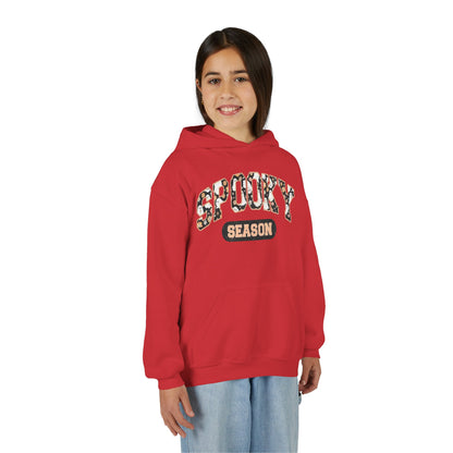 Spooky Season Youth Hoodie — Leopard Print "Spooky Season" Fall Sweatshirt