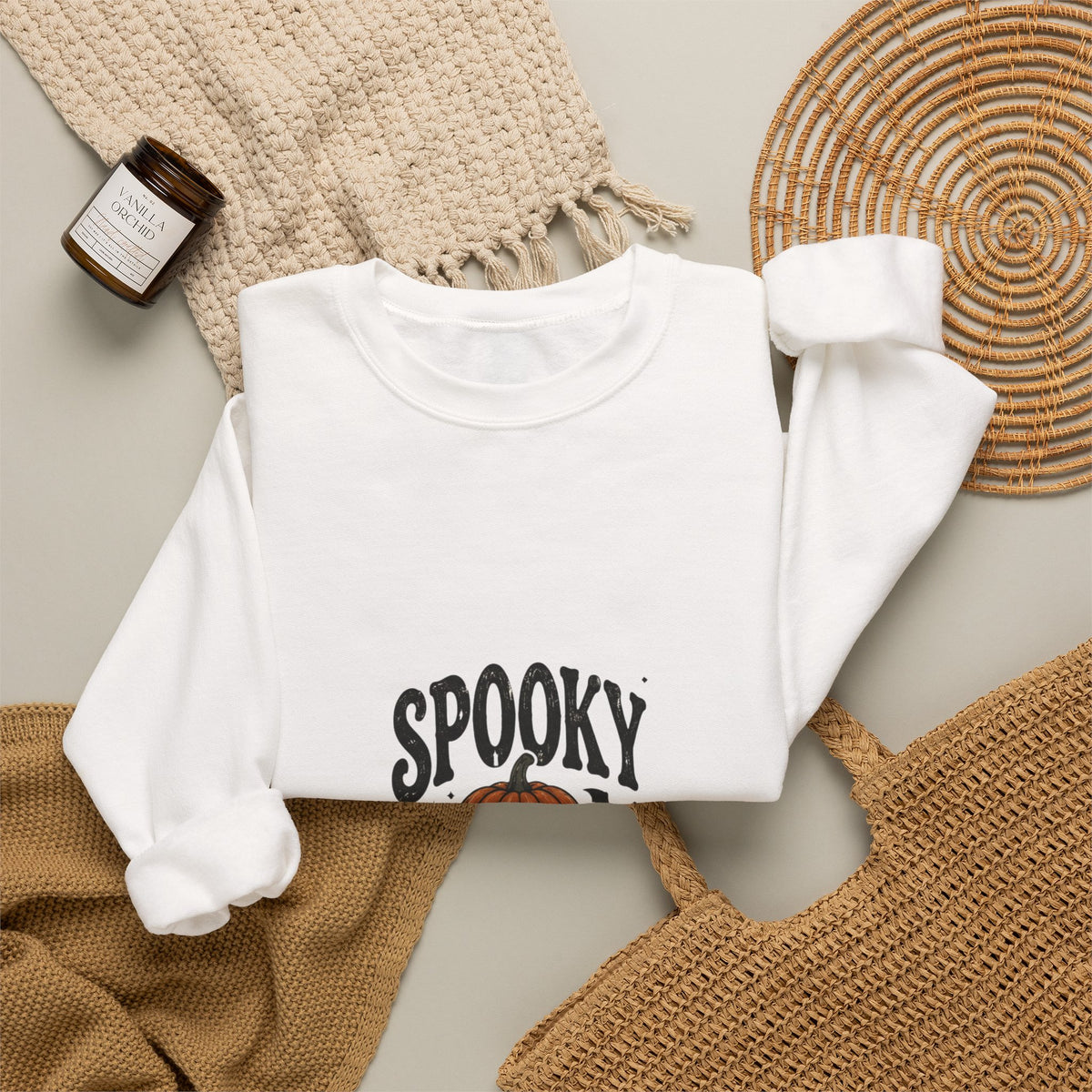 Spooky Season Sweatshirt — Vintage Pumpkin Halloween Crewneck