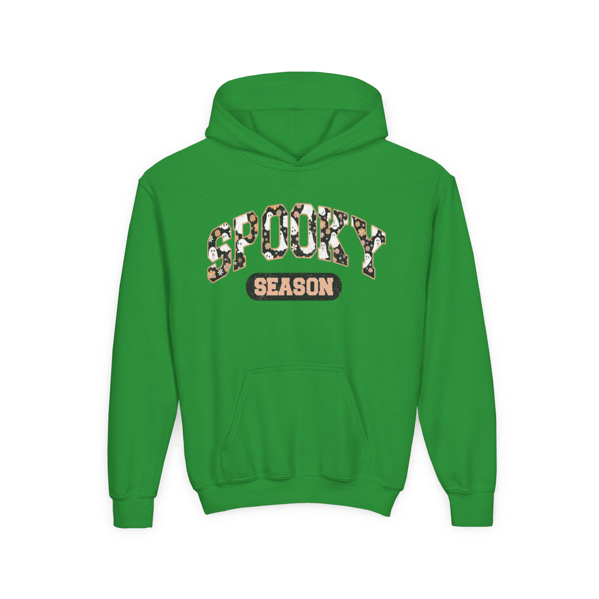 Spooky Season Youth Hoodie — Leopard Print "Spooky Season" Fall Sweatshirt