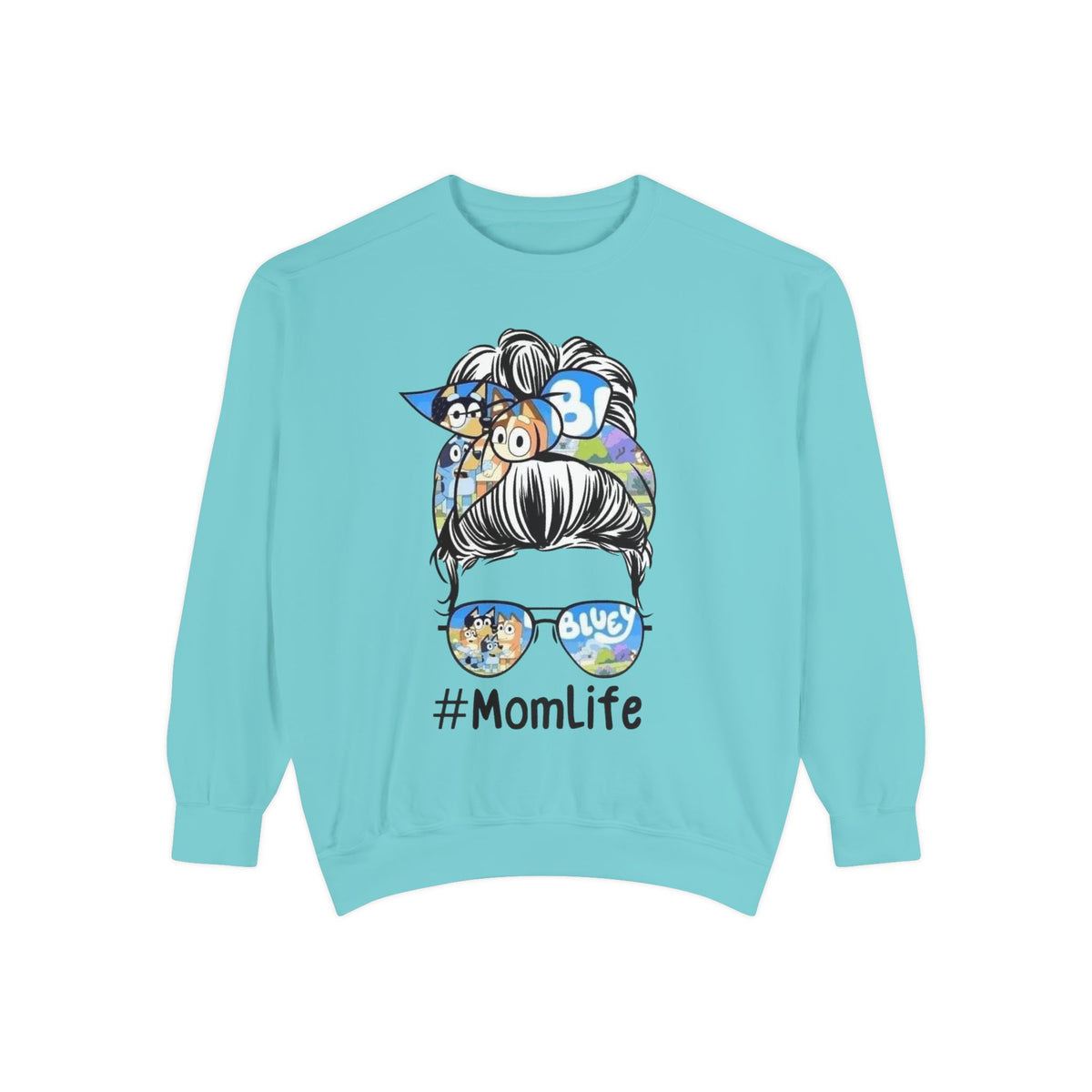 #MomLife Messy Bun Graphic Sweatshirt