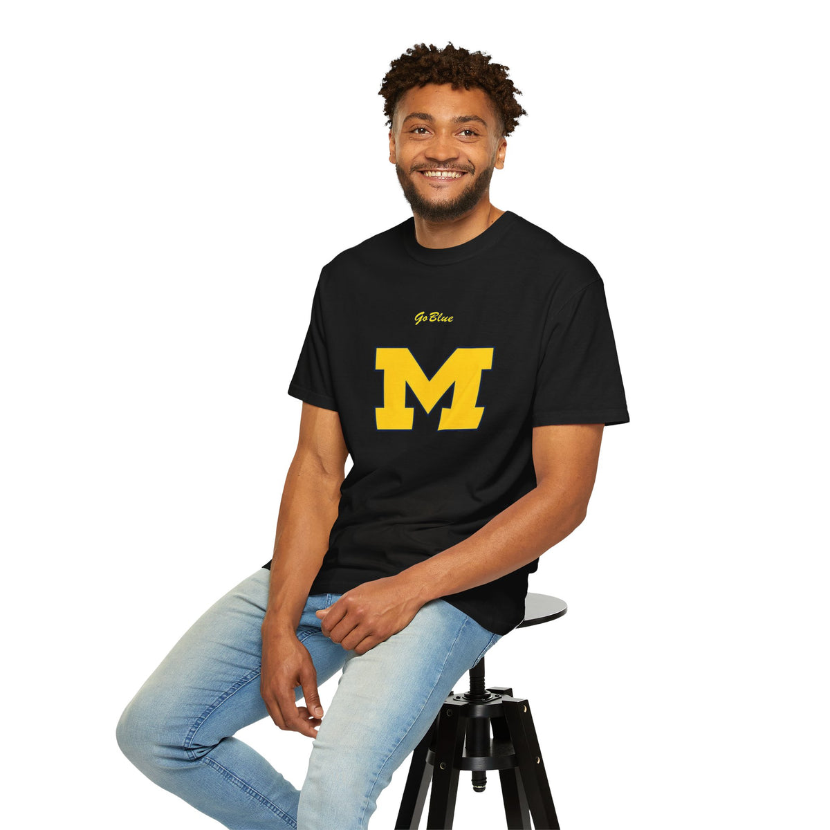 Go Blue M Block Letter T-Shirt | Collegiate Logo Tee