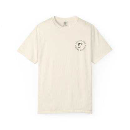 Swallow Baby Don't Spit Fishing Graphic T-Shirt | Retro Sunset Bass Design