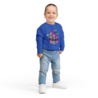 Cute Witch Sisters Halloween Crewneck - Toddler Sweatshirt