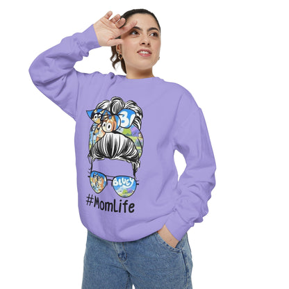 #MomLife Messy Bun Graphic Sweatshirt