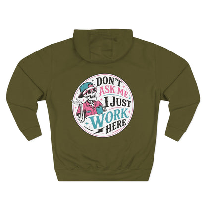 Don't Ask Me, I Just Work Here Retro Skull Workwear Pullover
