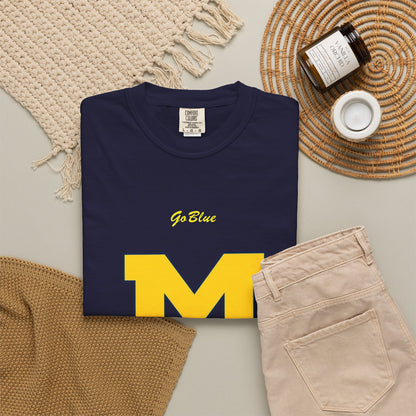 Go Blue M Block Letter T-Shirt | Collegiate Logo Tee