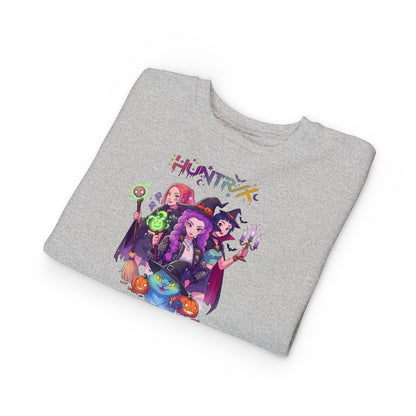 Cute Witch Sisters Halloween Crewneck - Toddler Sweatshirt