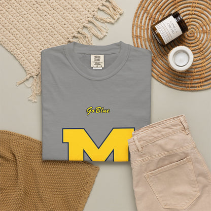 Go Blue M Block Letter T-Shirt | Collegiate Logo Tee