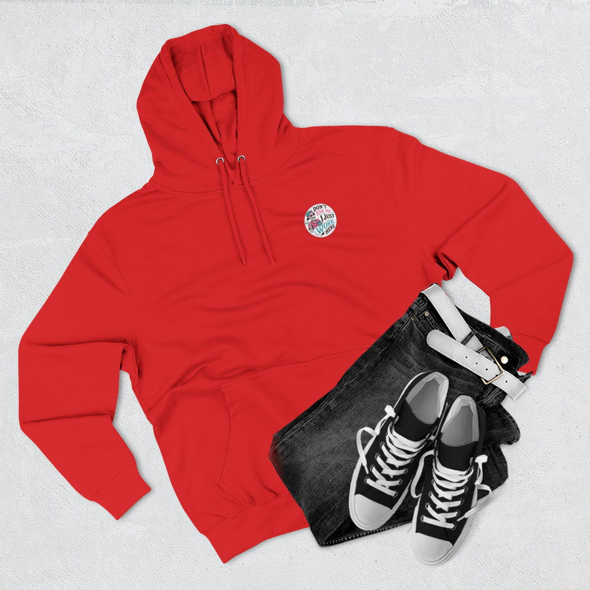 Don't Ask Me, I Just Work Here Retro Skull Workwear Pullover