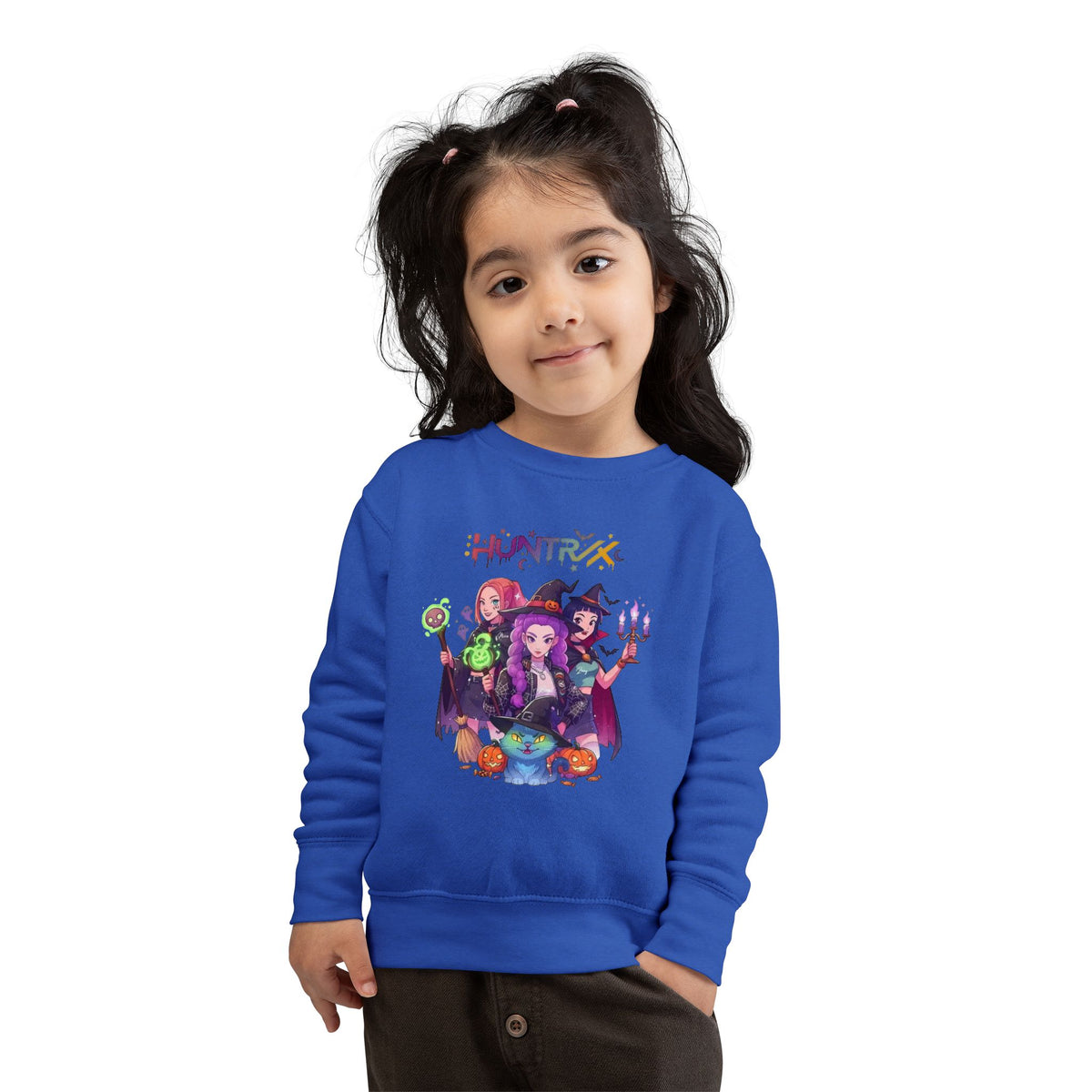 Cute Witch Sisters Halloween Crewneck - Toddler Sweatshirt