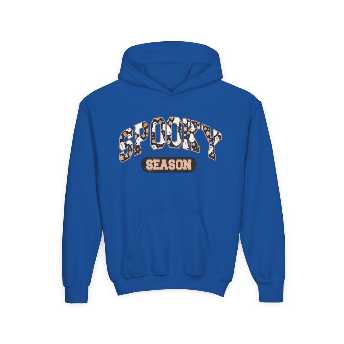 Spooky Season Youth Hoodie — Leopard Print "Spooky Season" Fall Sweatshirt