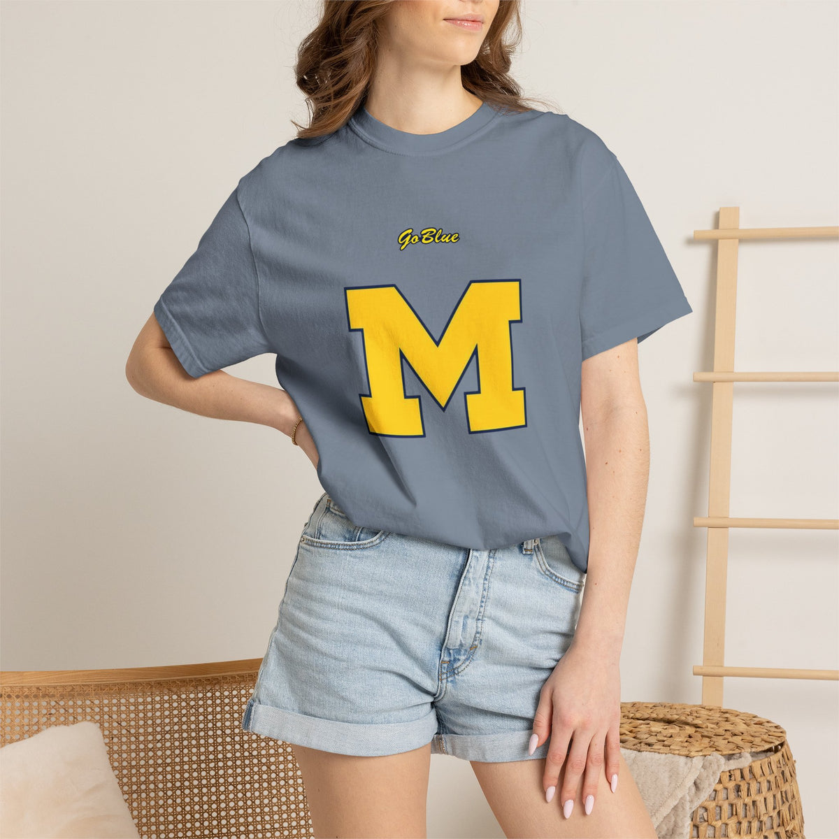 Go Blue M Block Letter T-Shirt | Collegiate Logo Tee