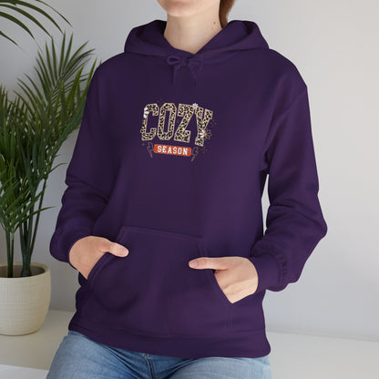 Cozy Season Hoodie — Leopard Script "Cozy" Fall Sweatshirt