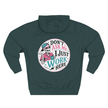Don't Ask Me, I Just Work Here Retro Skull Workwear Pullover