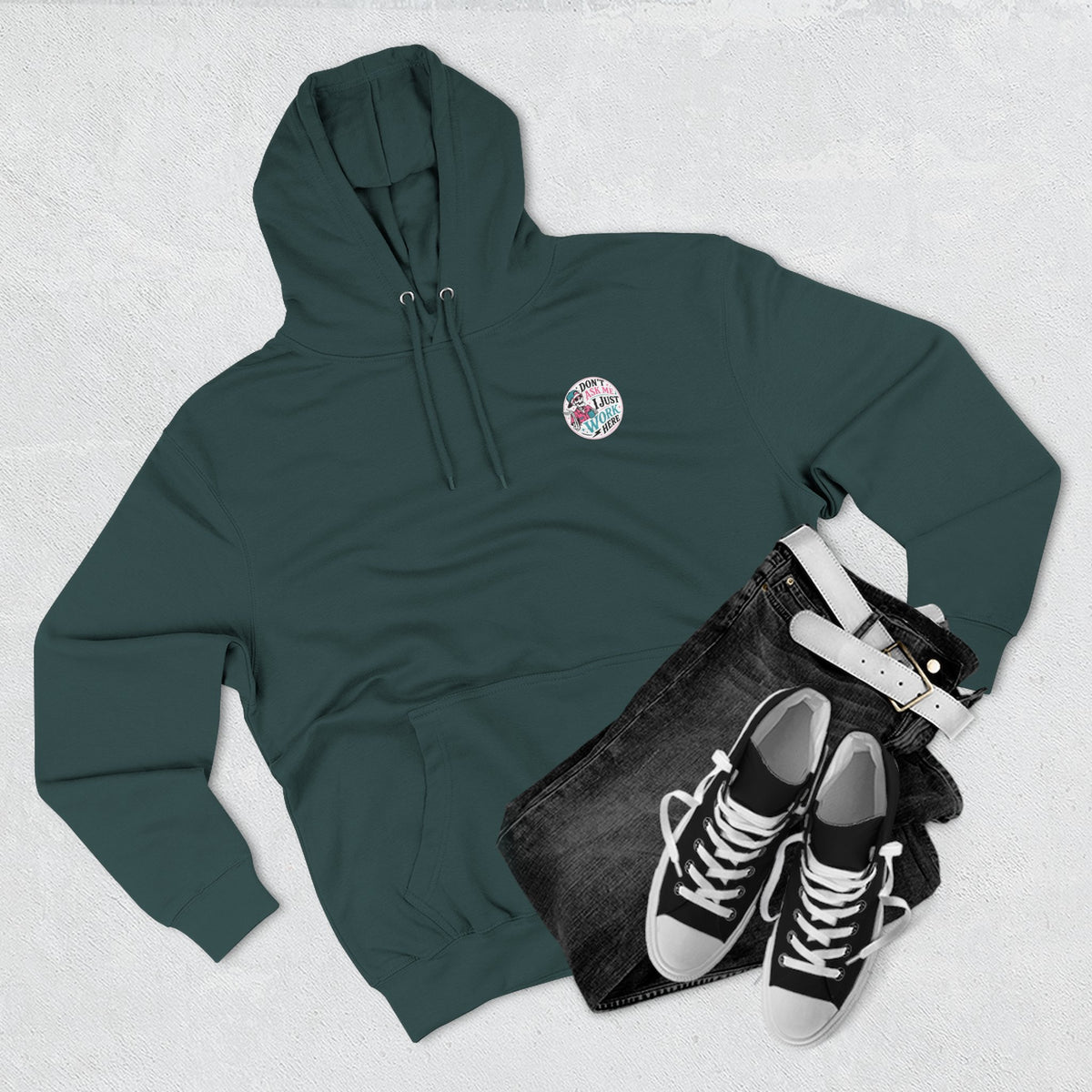 Don't Ask Me, I Just Work Here Retro Skull Workwear Pullover