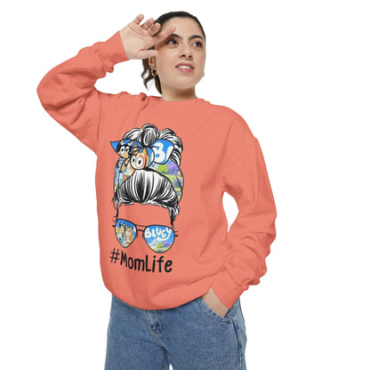 #MomLife Messy Bun Graphic Sweatshirt