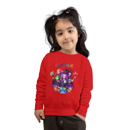 Cute Witch Sisters Halloween Crewneck - Toddler Sweatshirt