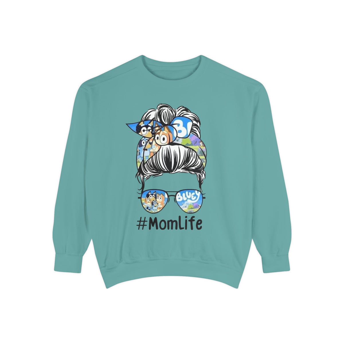 #MomLife Messy Bun Graphic Sweatshirt