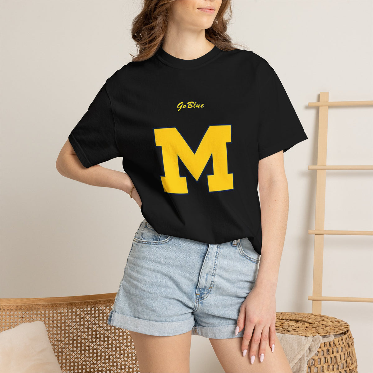Go Blue M Block Letter T-Shirt | Collegiate Logo Tee