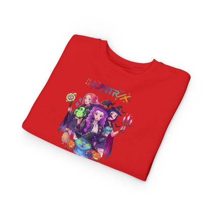 Cute Witch Sisters Halloween Crewneck - Toddler Sweatshirt