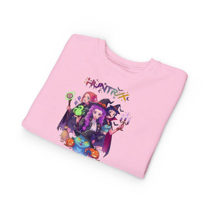 Cute Witch Sisters Halloween Crewneck - Toddler Sweatshirt