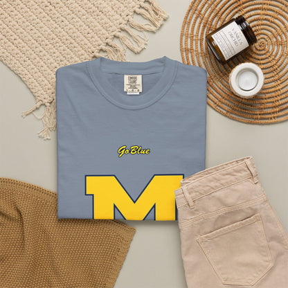 Go Blue M Block Letter T-Shirt | Collegiate Logo Tee
