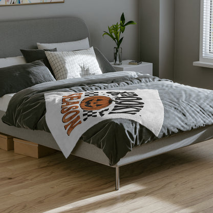 Halloween Jack-O'-Lantern Velveteen Throw