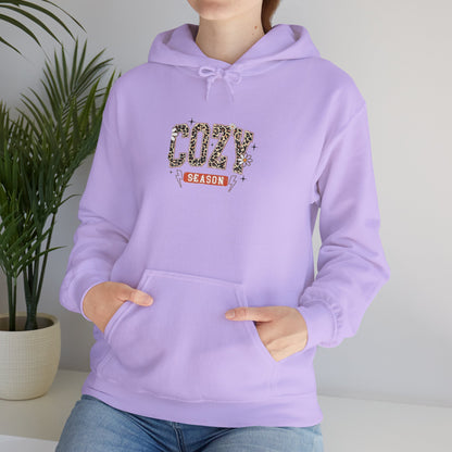 Cozy Season Hoodie — Leopard Script "Cozy" Fall Sweatshirt
