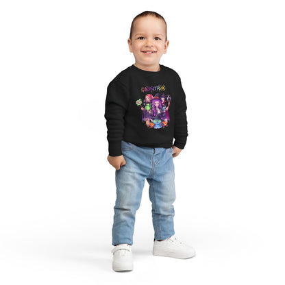 Cute Witch Sisters Halloween Crewneck - Toddler Sweatshirt