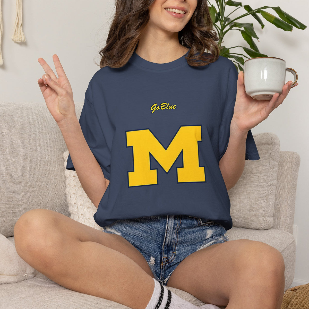 Go Blue M Block Letter T-Shirt | Collegiate Logo Tee
