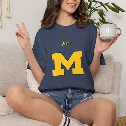 Go Blue M Block Letter T-Shirt | Collegiate Logo Tee
