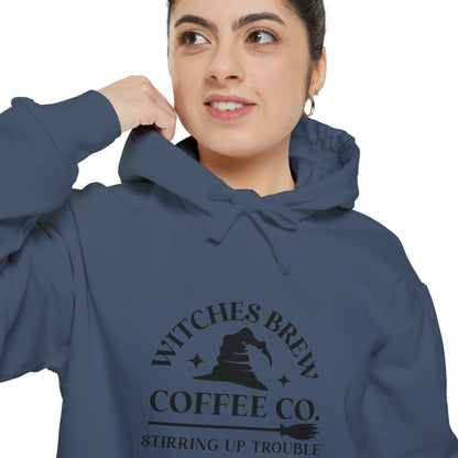 Witches Brew Coffee Co. Hoodie — "Stirring Up Trouble" Halloween Sweatshirt
