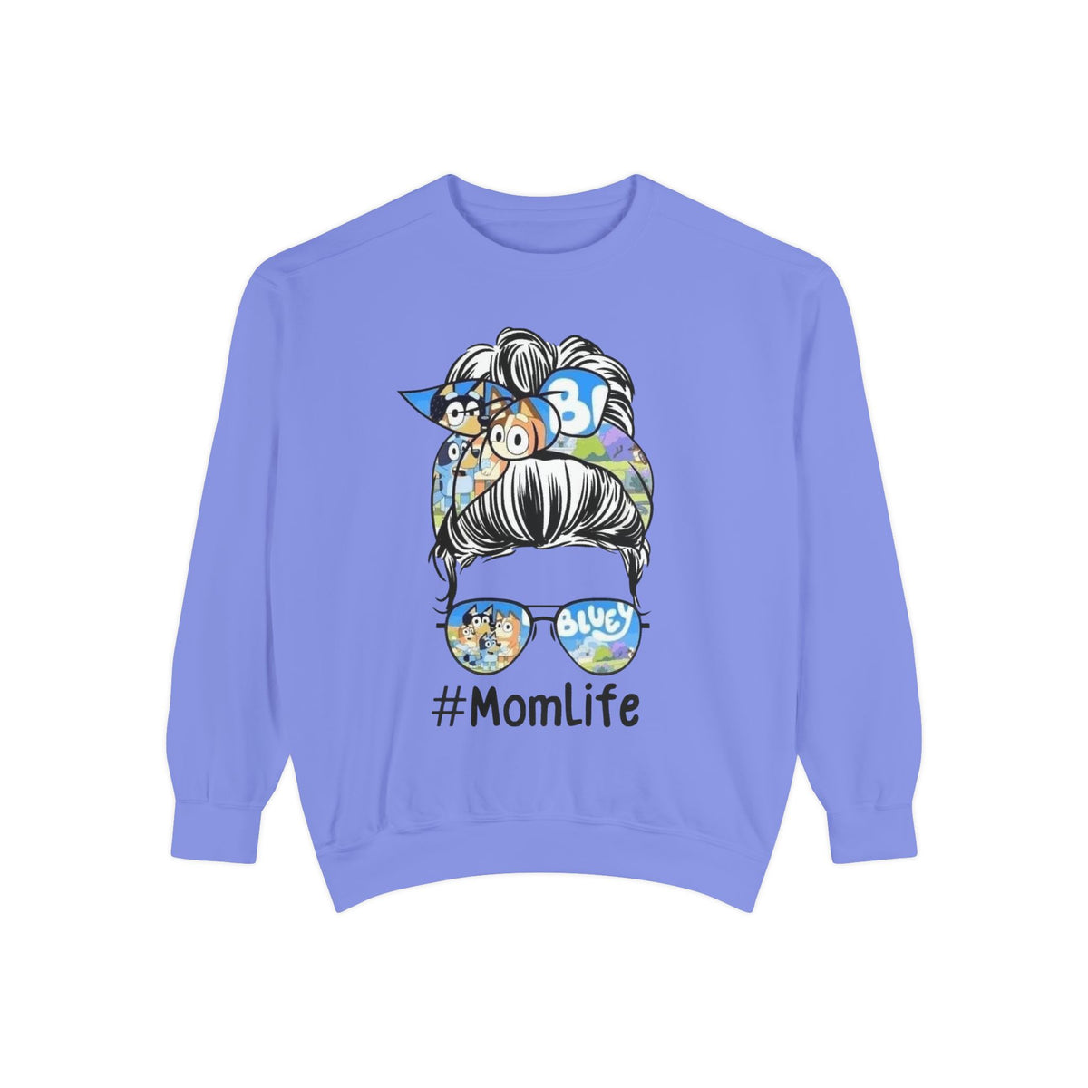 #MomLife Messy Bun Graphic Sweatshirt