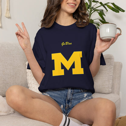 Go Blue M Block Letter T-Shirt | Collegiate Logo Tee