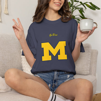 Go Blue M Block Letter T-Shirt | Collegiate Logo Tee