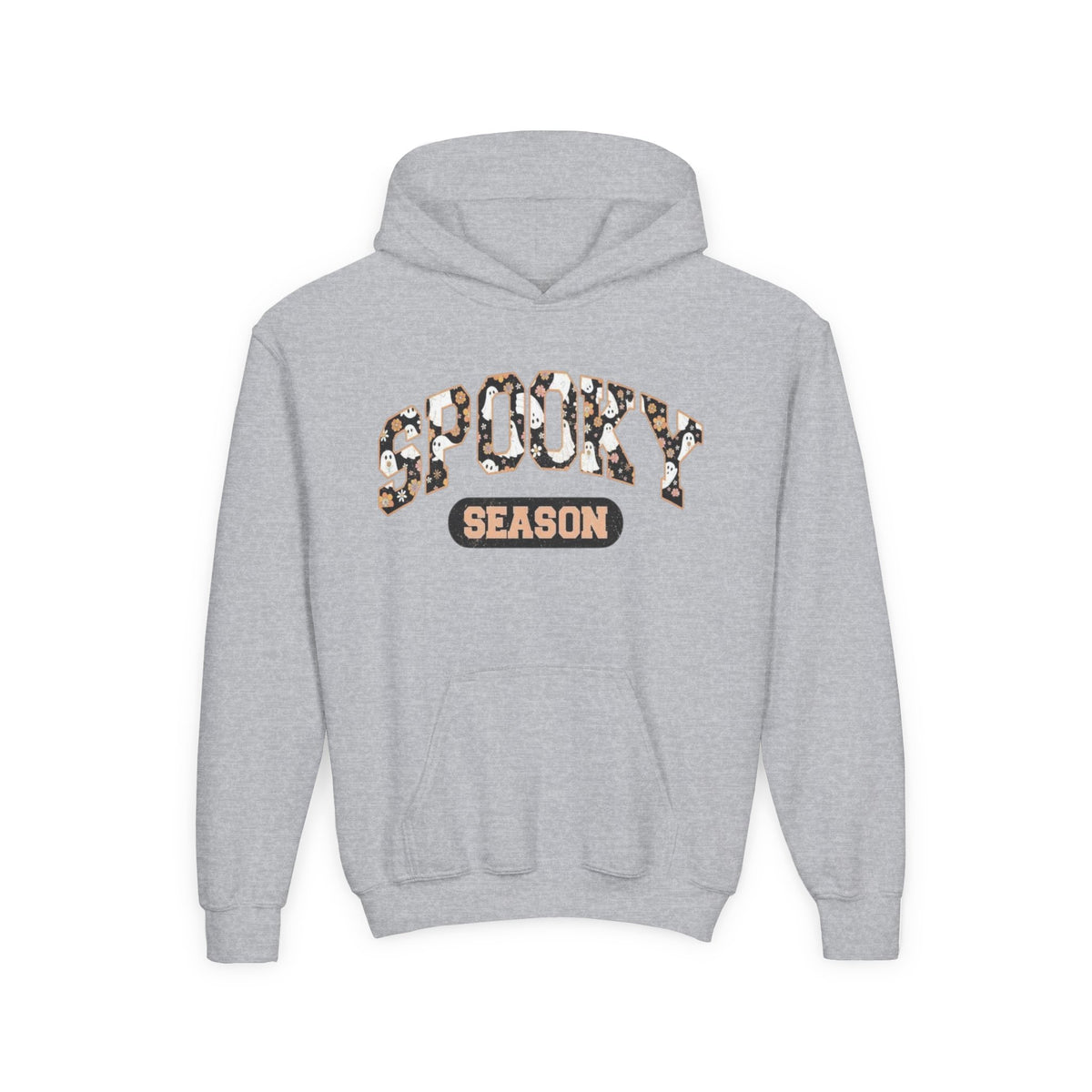 Spooky Season Youth Hoodie — Leopard Print "Spooky Season" Fall Sweatshirt