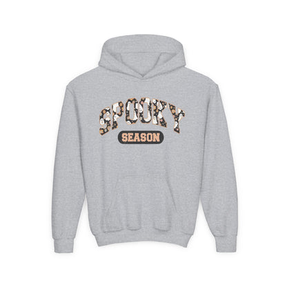Spooky Season Youth Hoodie — Leopard Print "Spooky Season" Fall Sweatshirt