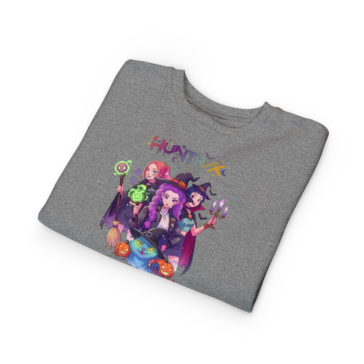 Cute Witch Sisters Halloween Crewneck - Toddler Sweatshirt
