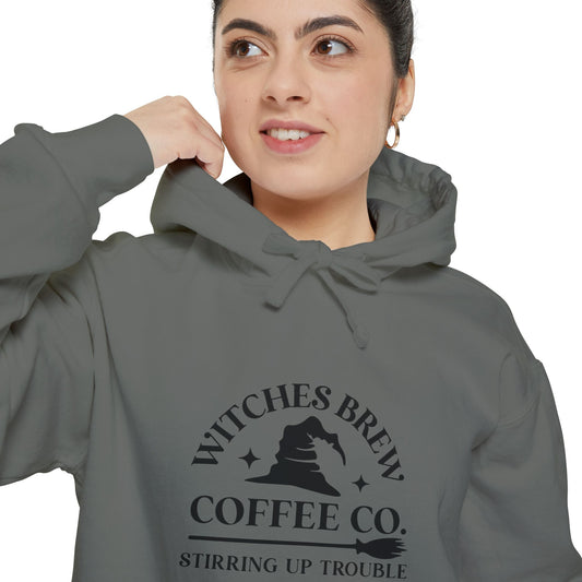 Witches Brew Coffee Co. Hoodie — "Stirring Up Trouble" Halloween Sweatshirt