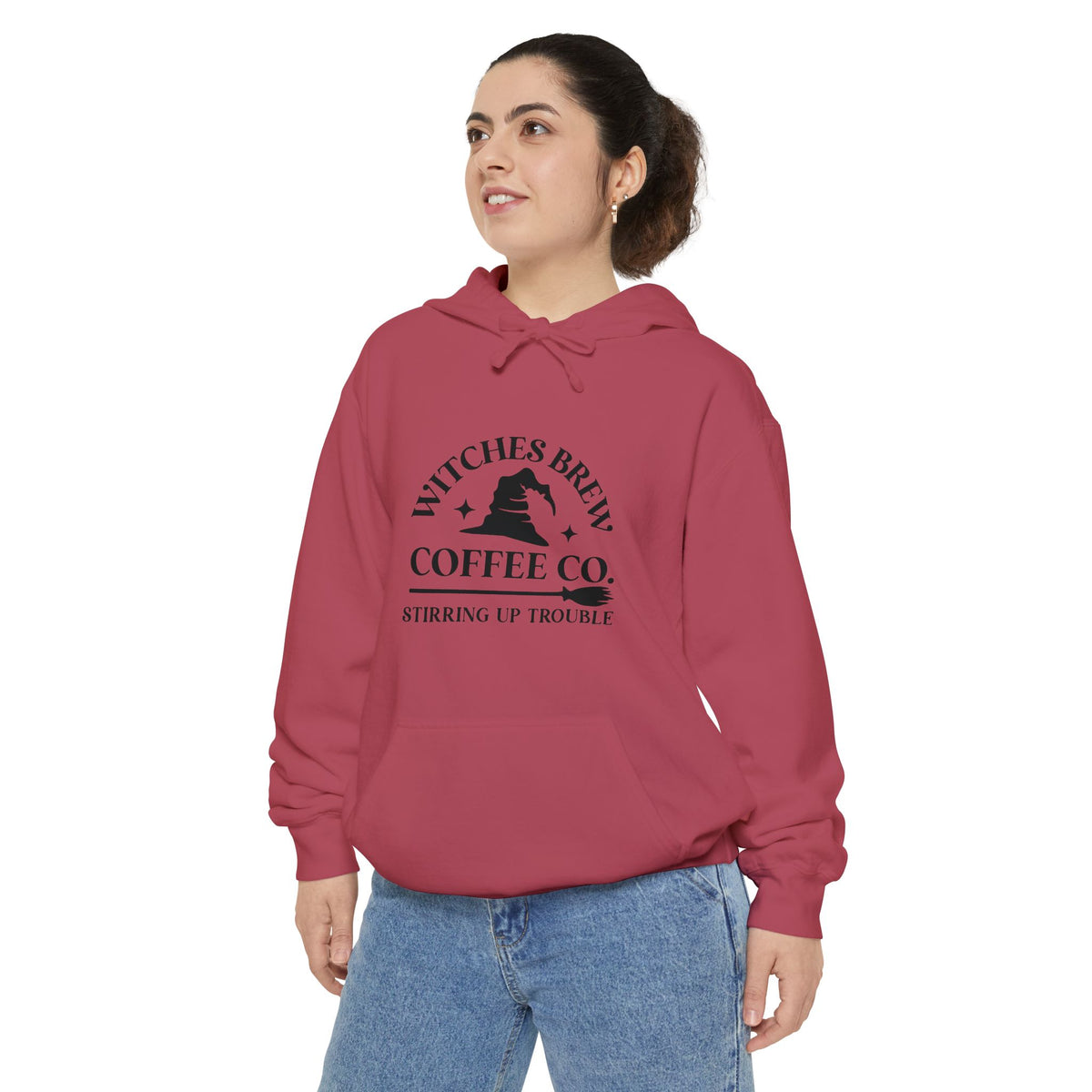 Witches Brew Coffee Co. Hoodie — "Stirring Up Trouble" Halloween Sweatshirt