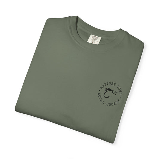 Swallow Baby Don't Spit Fishing Graphic T-Shirt | Retro Sunset Bass Design