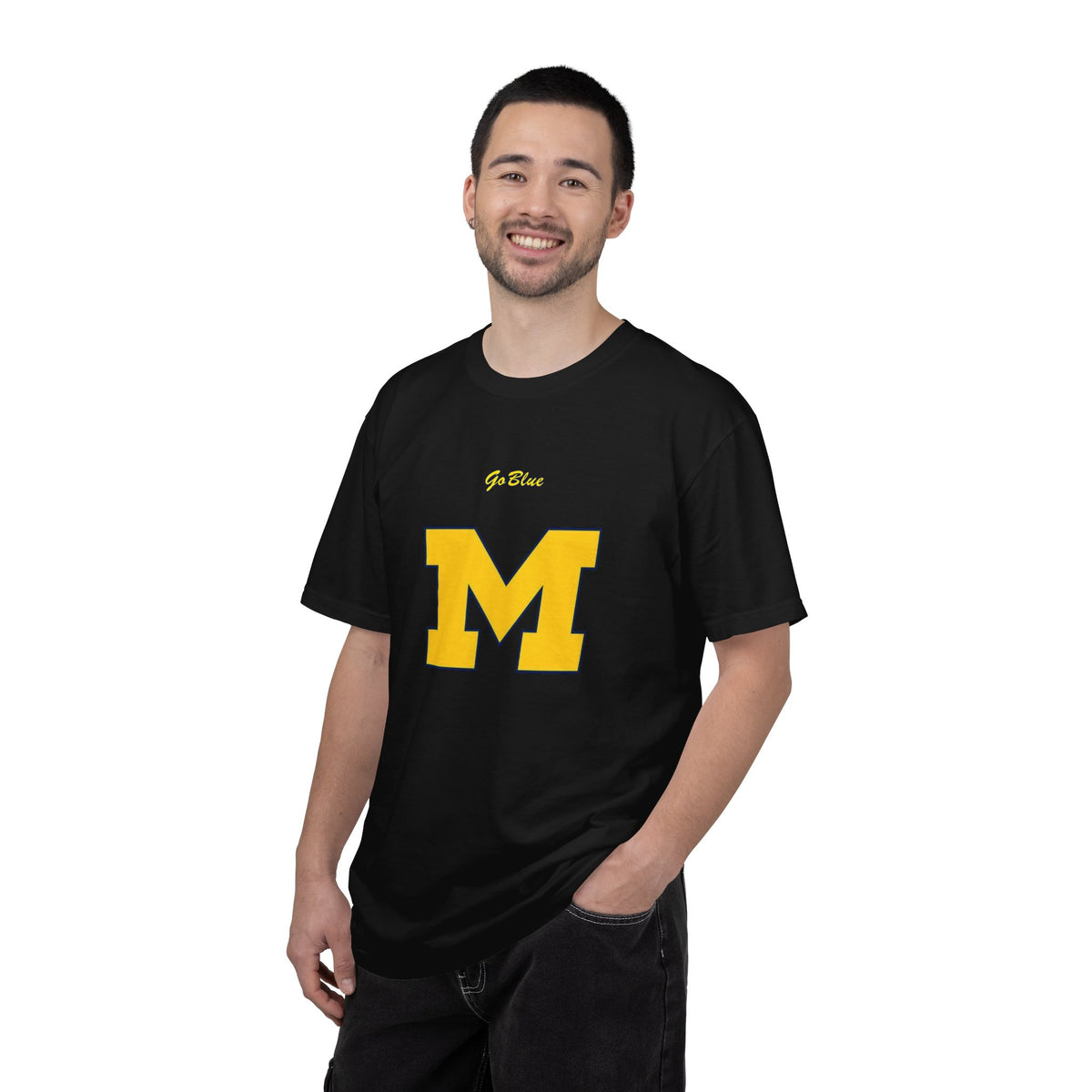 Go Blue M Block Letter T-Shirt | Collegiate Logo Tee