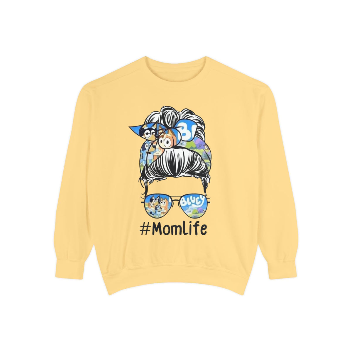 #MomLife Messy Bun Graphic Sweatshirt