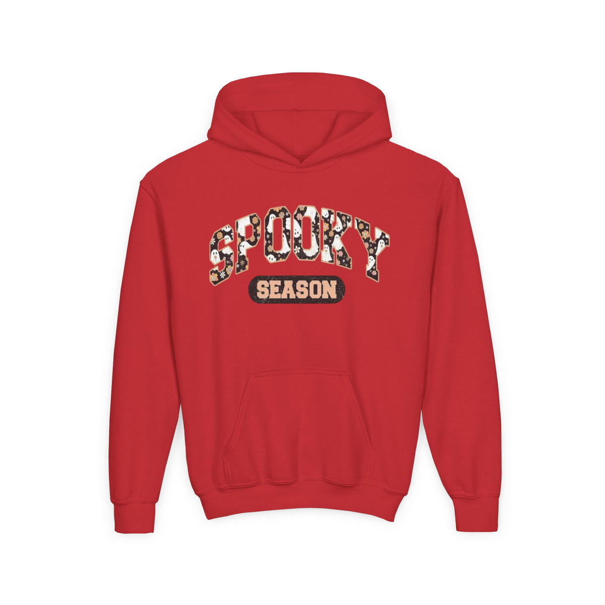 Spooky Season Youth Hoodie — Leopard Print "Spooky Season" Fall Sweatshirt