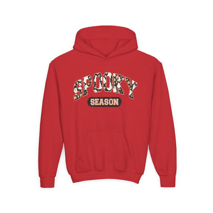 Spooky Season Youth Hoodie — Leopard Print "Spooky Season" Fall Sweatshirt